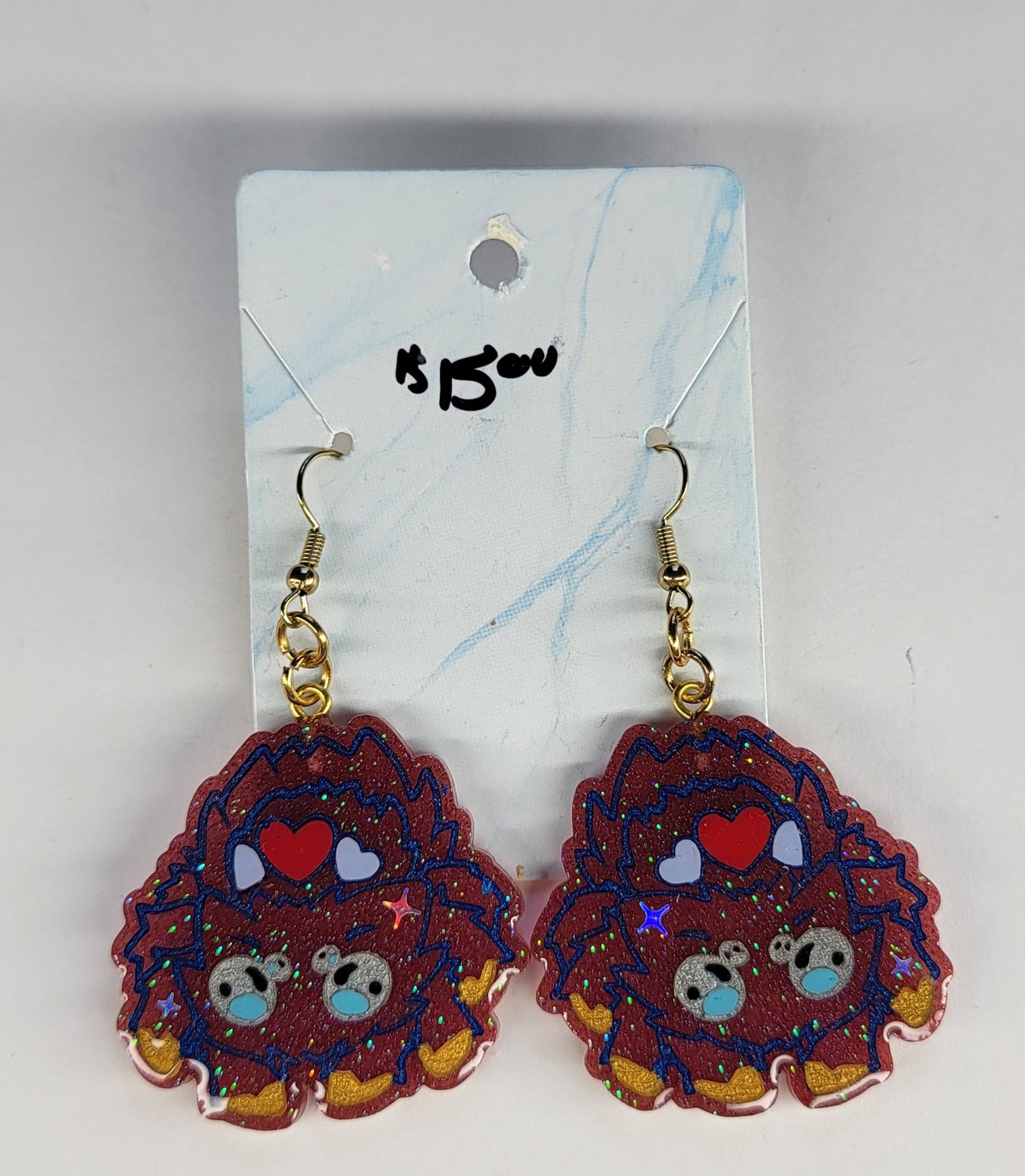 Red Spider Valentine Earrings