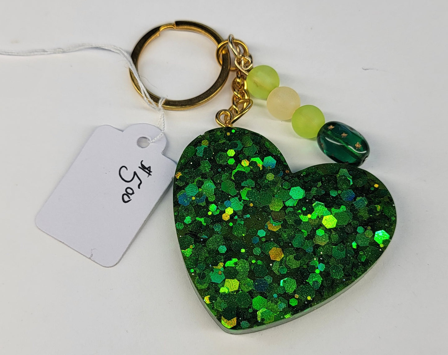 Green Heart Keychain