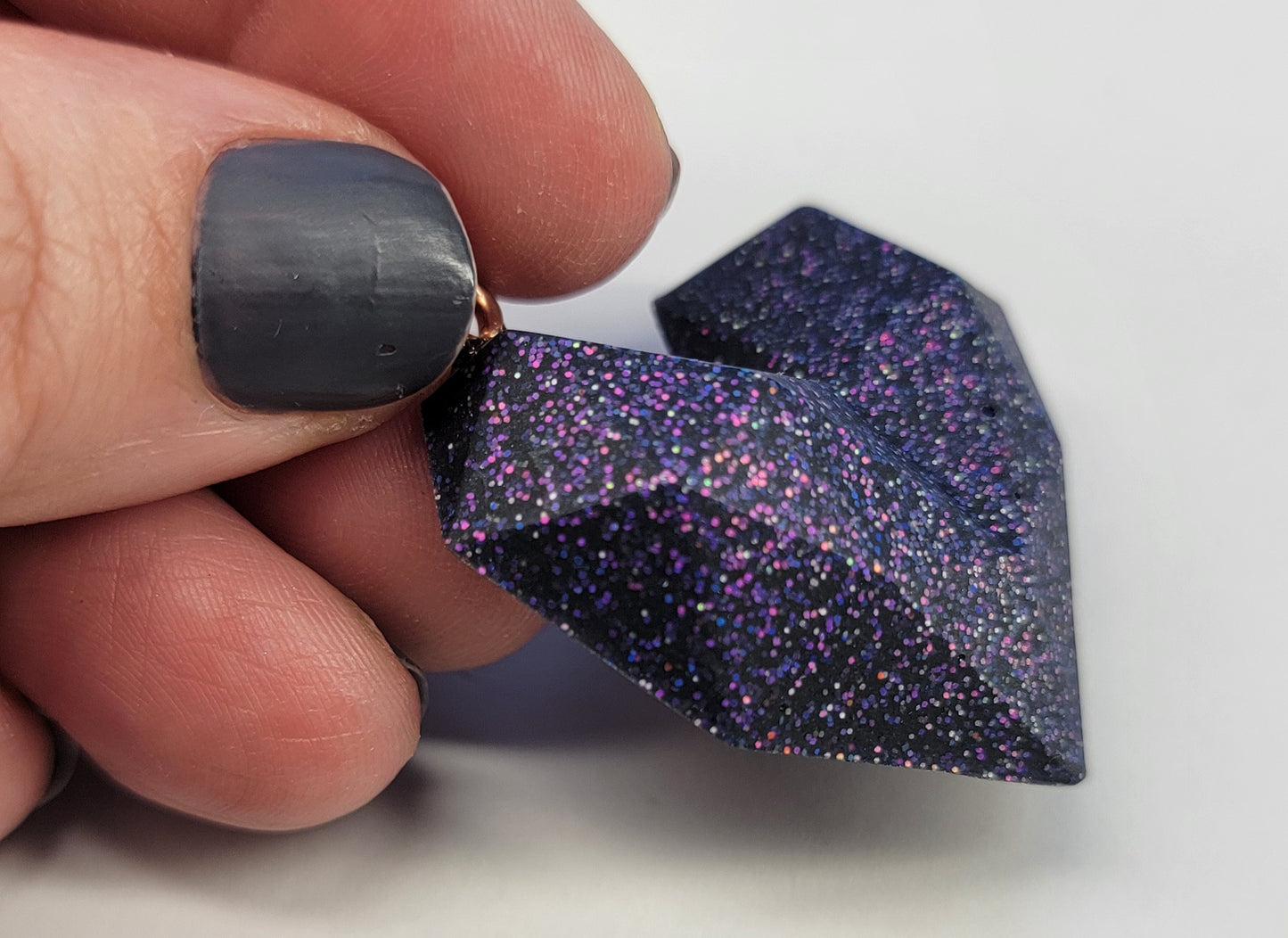 Geometric Purple Heart Keychain