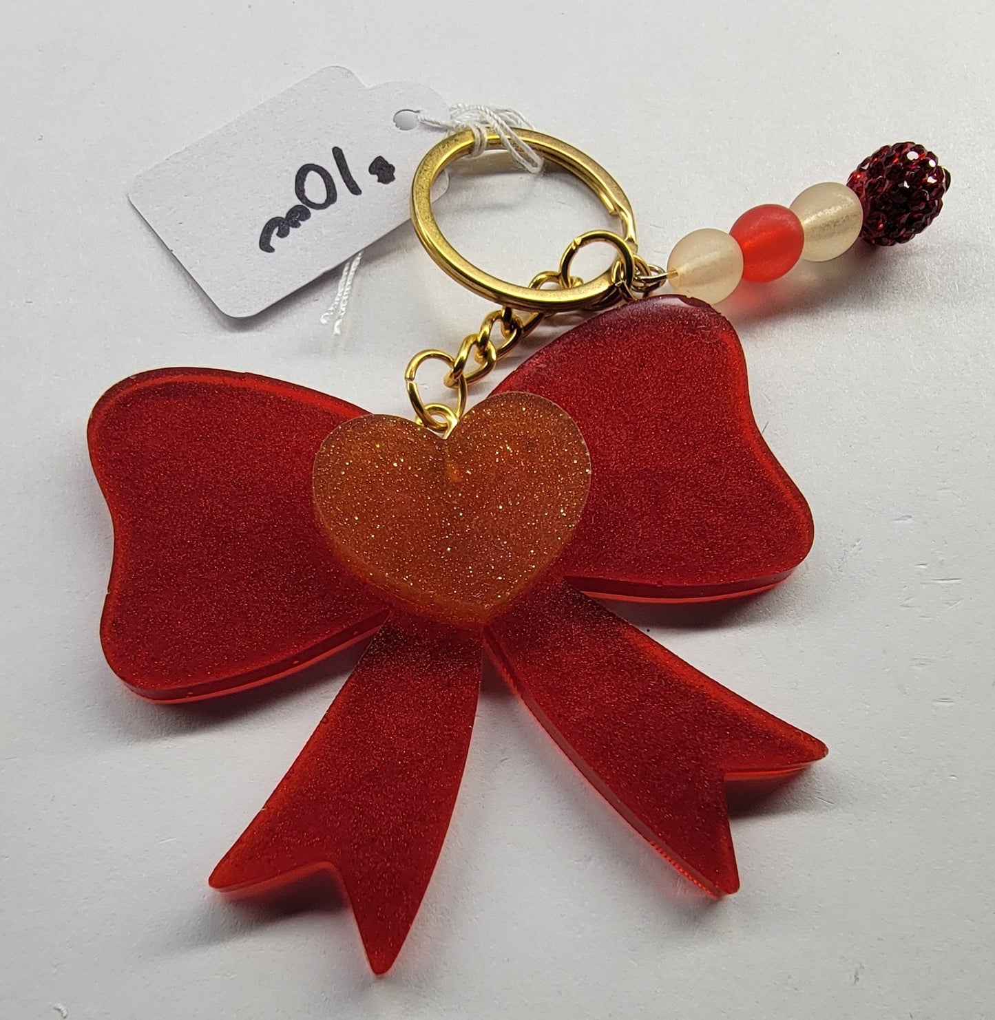 Red and Yellow Bow Keychain