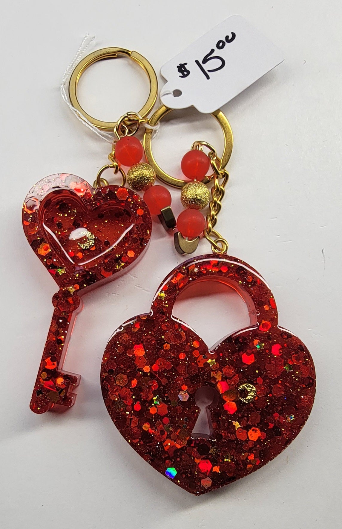 Red Lunar Lock and Key BFF Keychains