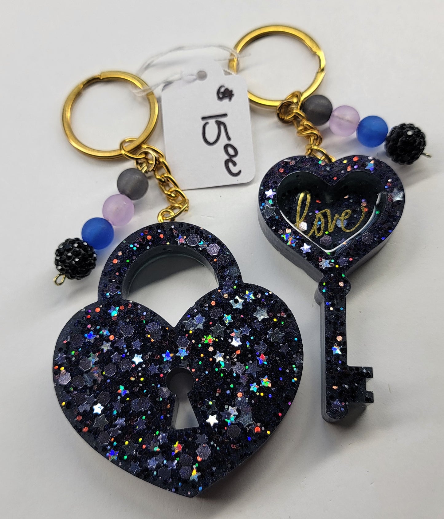 Night Sky Lock and Key BFF Keychains
