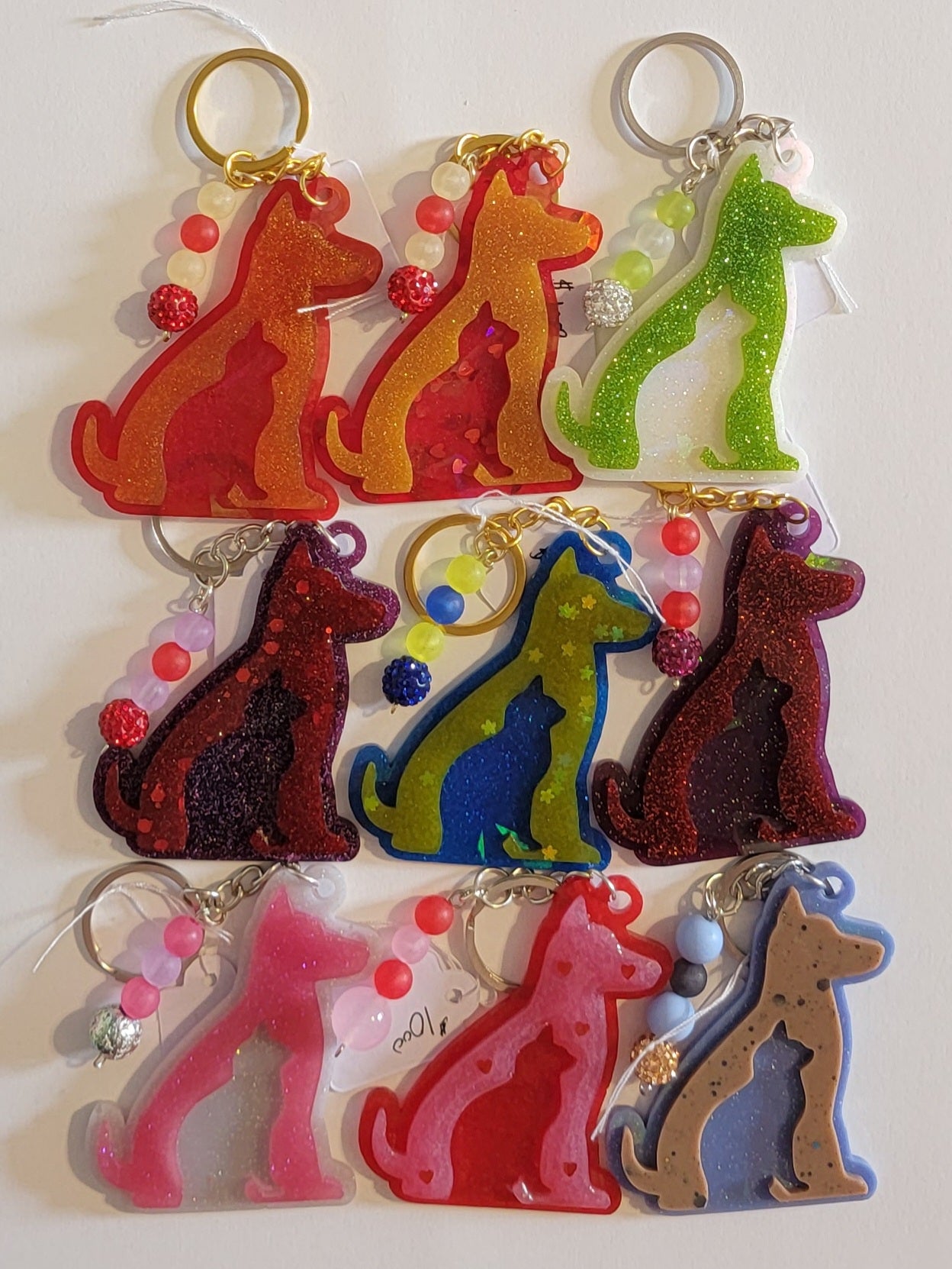 Holographic Dog and Cat Keychains