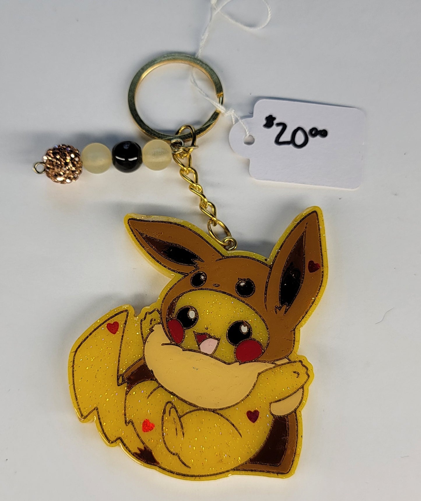 Pikachu with Eevee Capelet Keychain