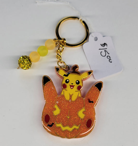 Pikachu in Pumpkin Keychain