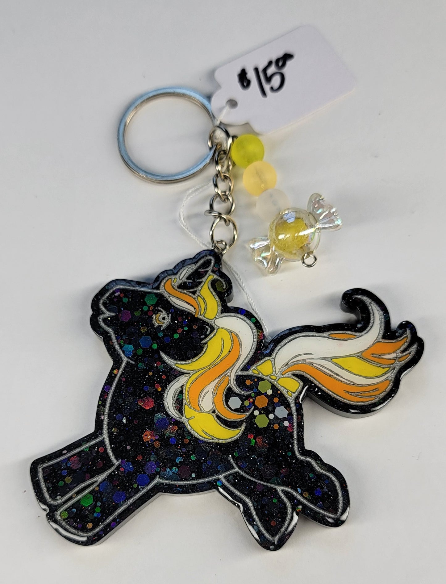 Candy Corn Unicorn Keychain