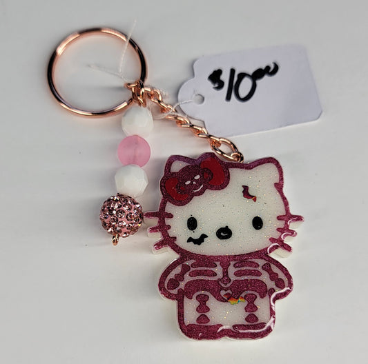 Hello Kitty Skeleton Keychain