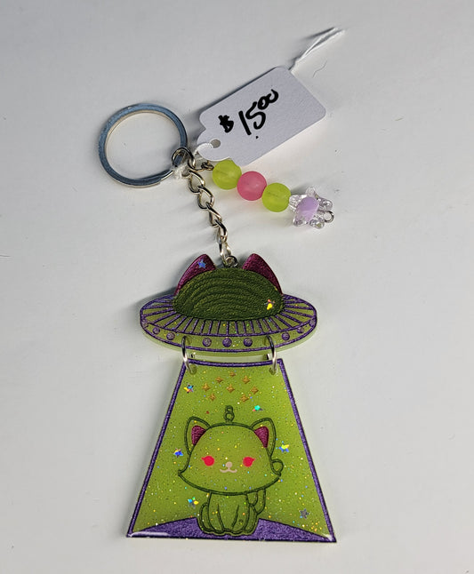 Alien Kitty Keychain