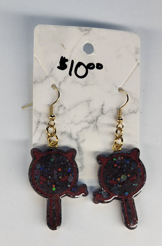 Black Demon Lollipop Earrings