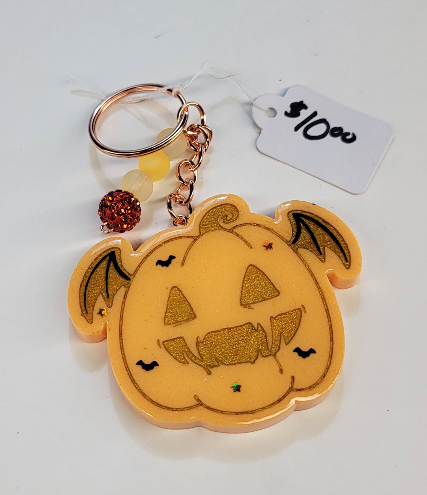 Batty Pumpkin Keychain