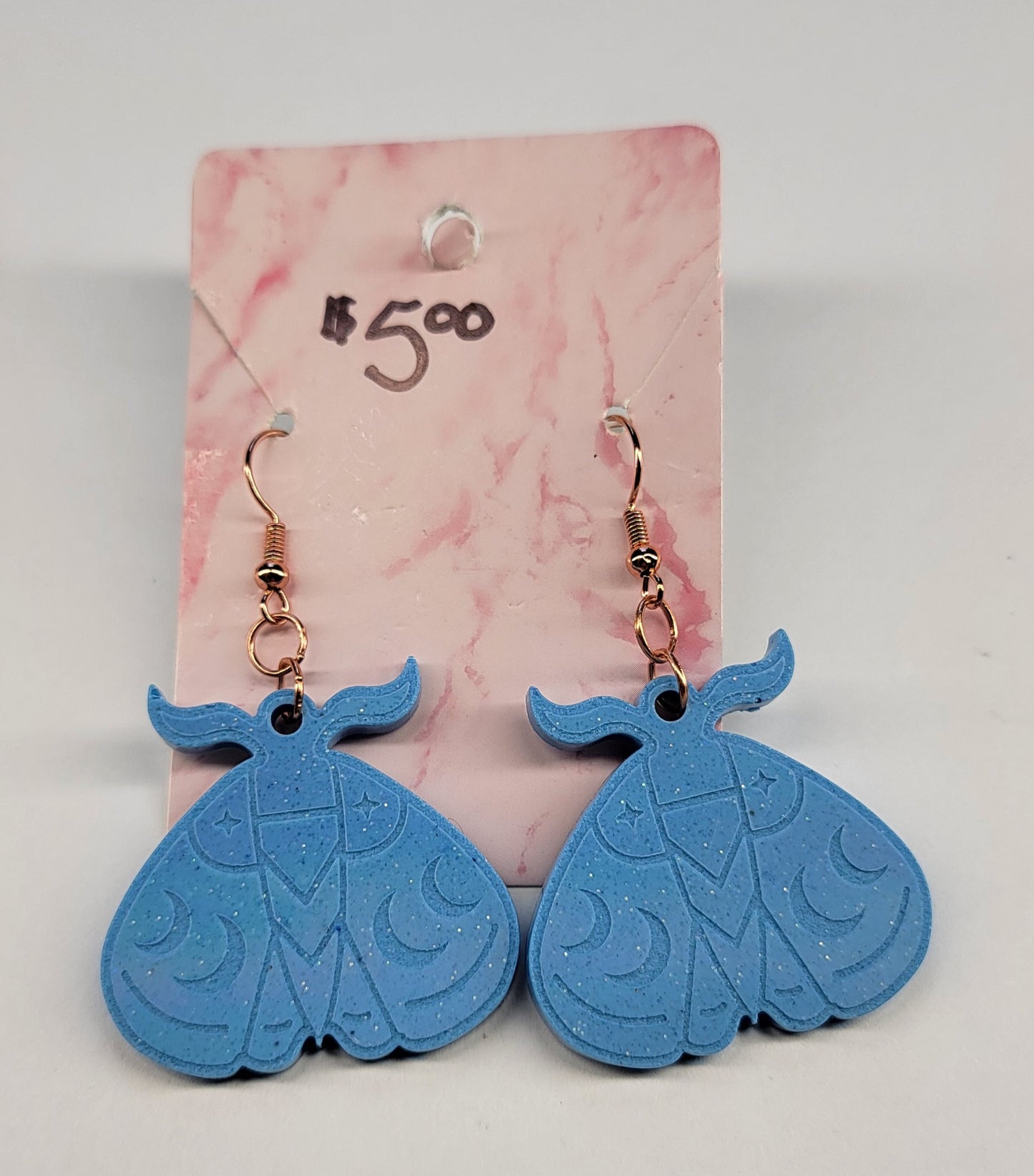 Blue Moth Earrings