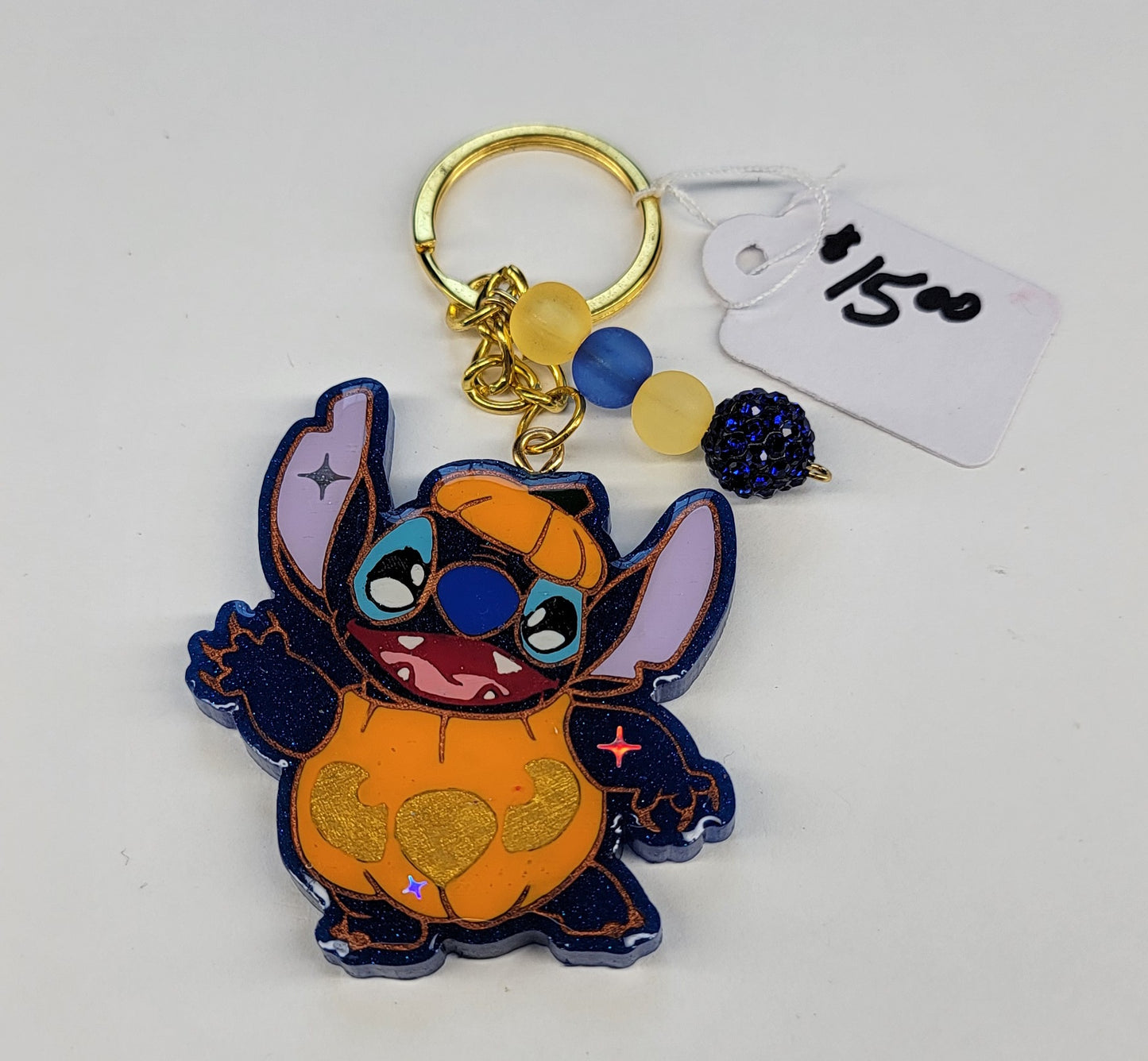 Stitch as Pumpkin Keychain