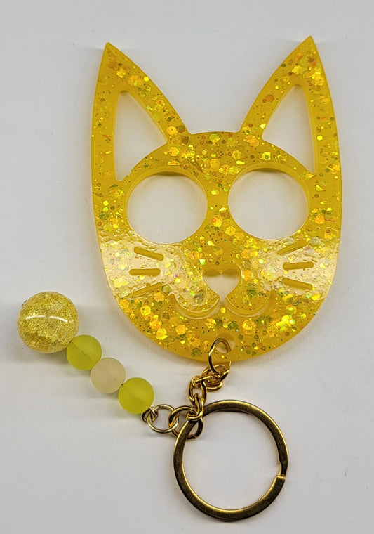 Cat Scratch Yellow Keychain