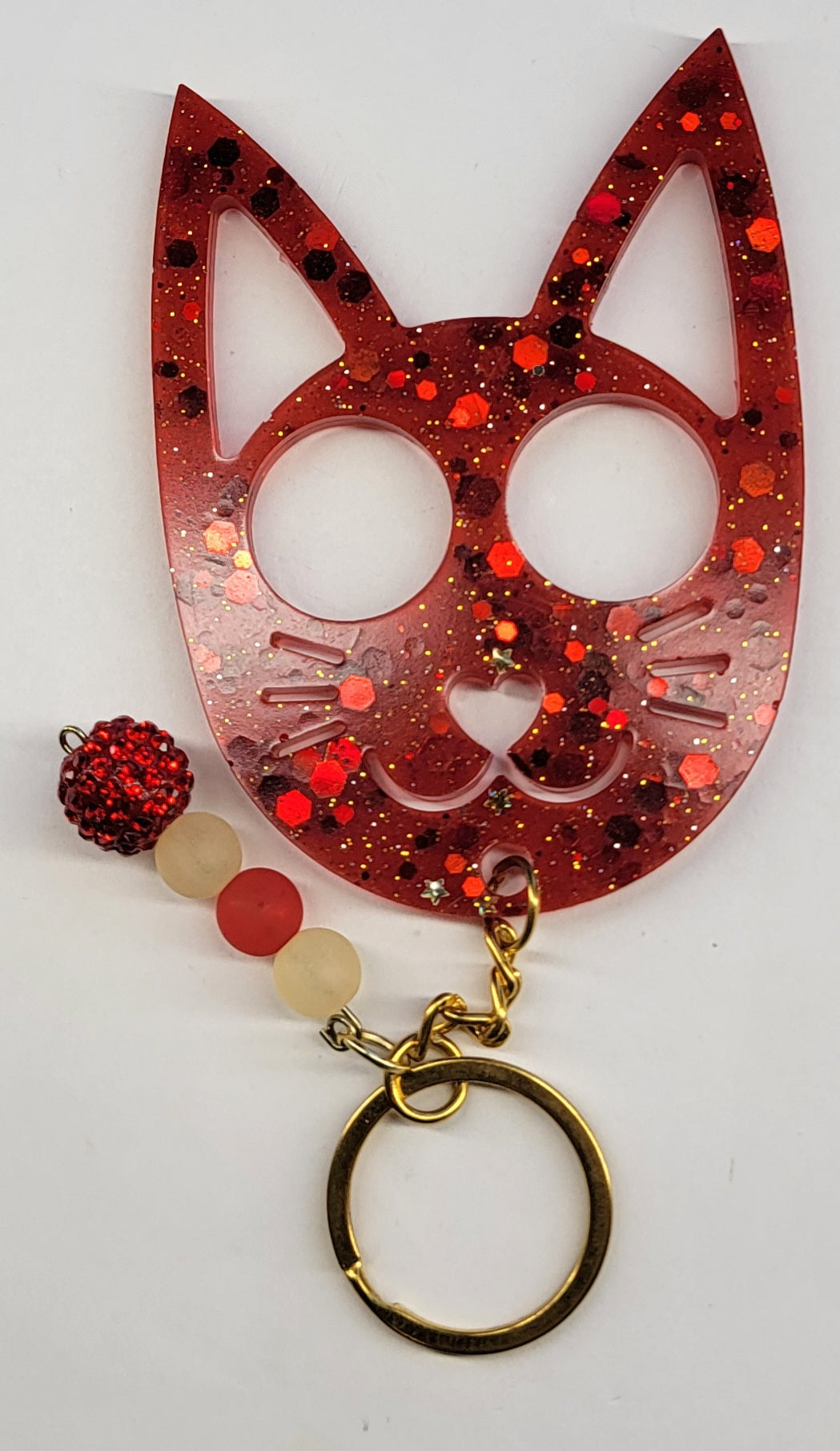 Cat Scratch Red Keychain